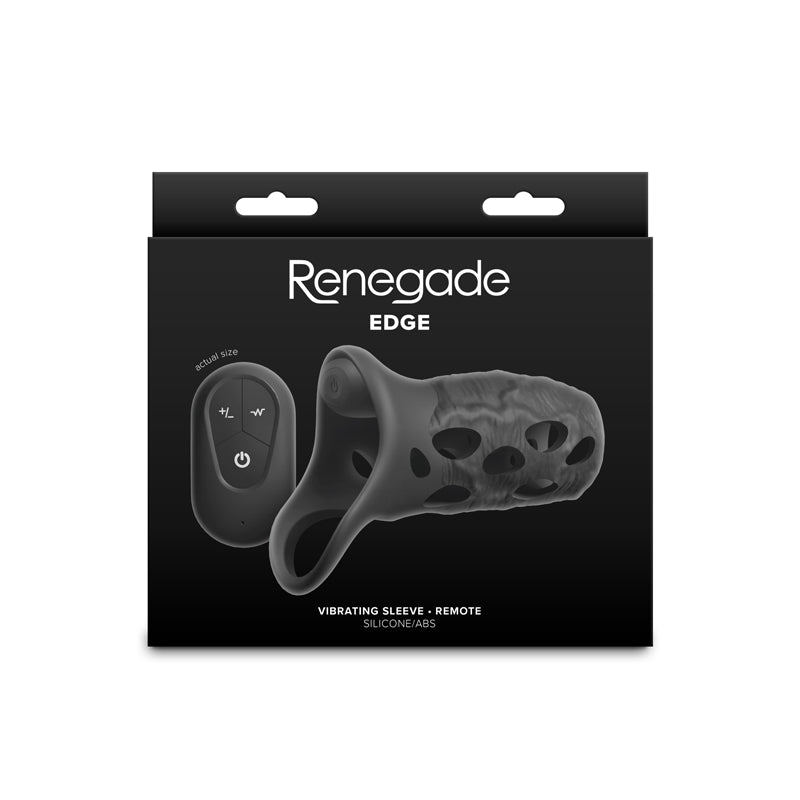 Renegade Edge – USB Rechargeable Waterproof Vibrating Penis Sleeve with Remote