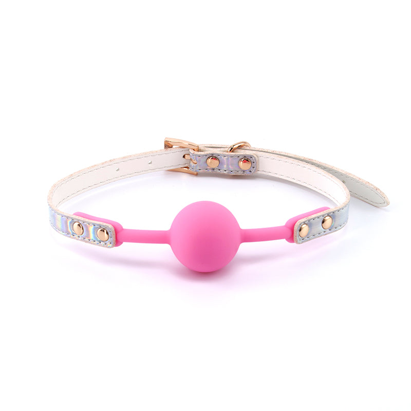 Cosmo Bondage Ball Gag Rainbow 62.3cm Metallic Pink Restraint