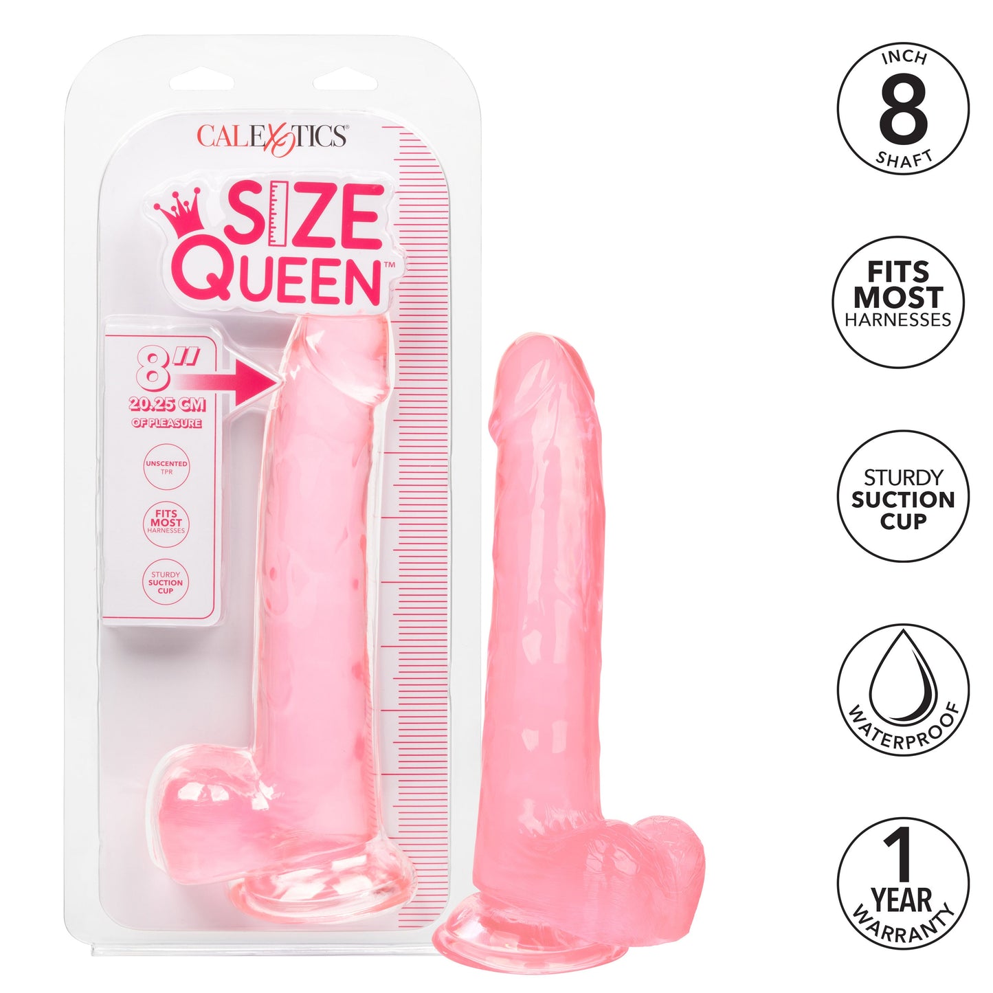 Size Queen 8 Inch Realistic Dong in Ivory