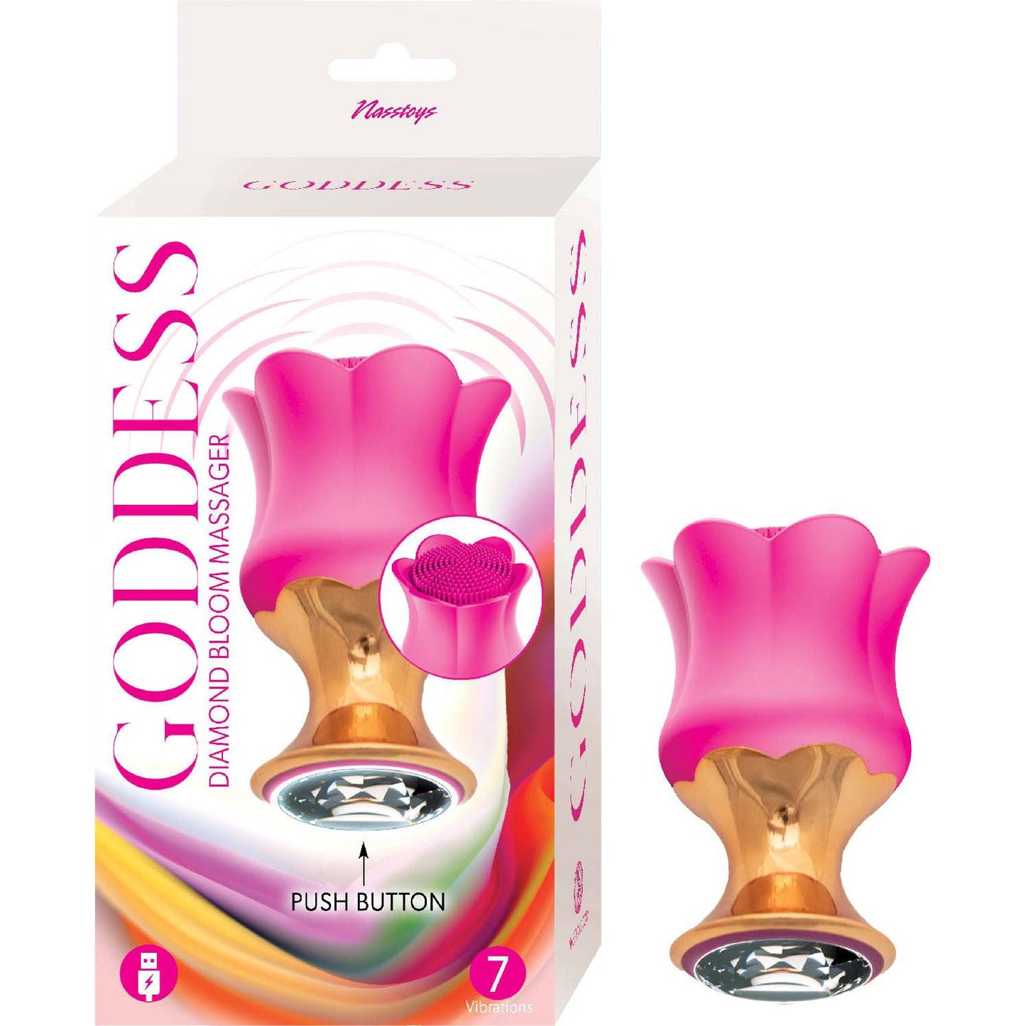Nasstoys Goddess Diamond Blooming Clitoral Massager Fushcia