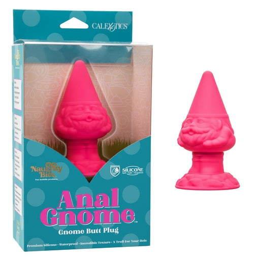 Naughty Bits Anal Gnome Gnome Butt Plug in Pink Silicone, 2 Inch Diameter