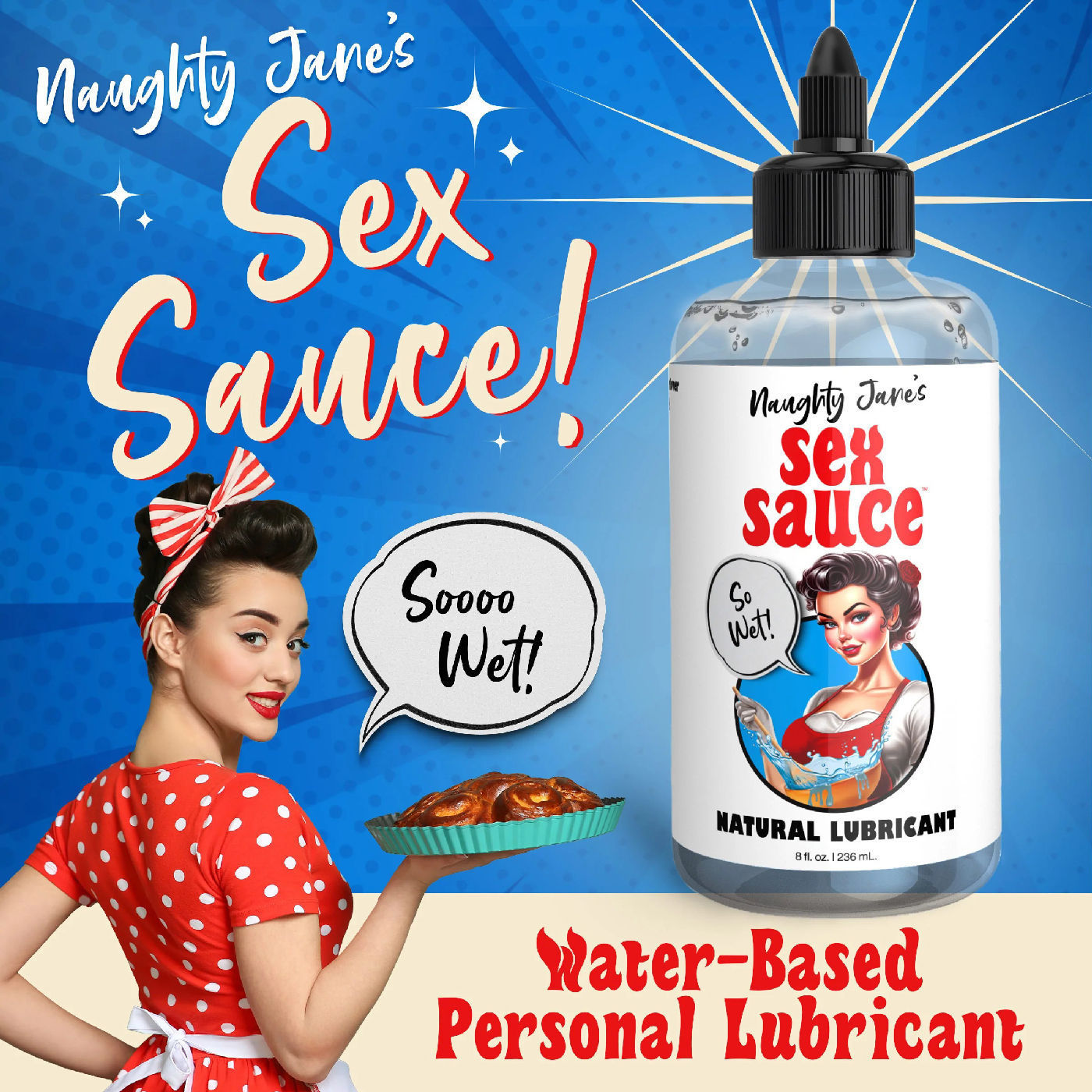 Naughty Jane’s Natural Water-Based Lubricant 8oz Bottle