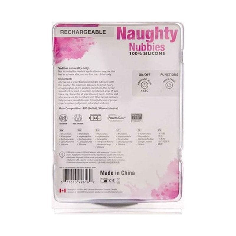 Naughty Nubbies Finger Vibe w Mini Powerbullet Pink Massager