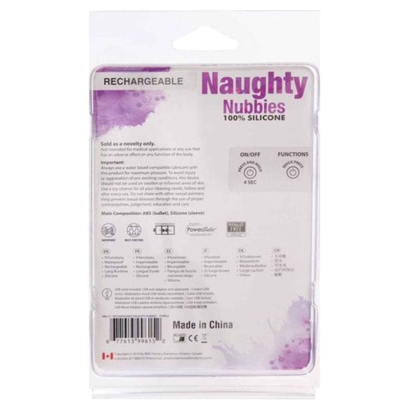 Naughty Nubbies Finger Vibe w Mini Powerbullet Purple Massager