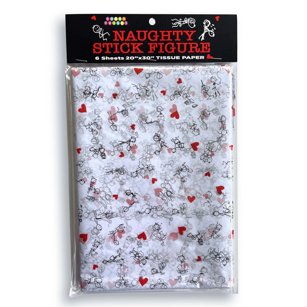 Naughty Stick Figure Tissue Paper Sheets 6 Pack Novelty Gift Wrap