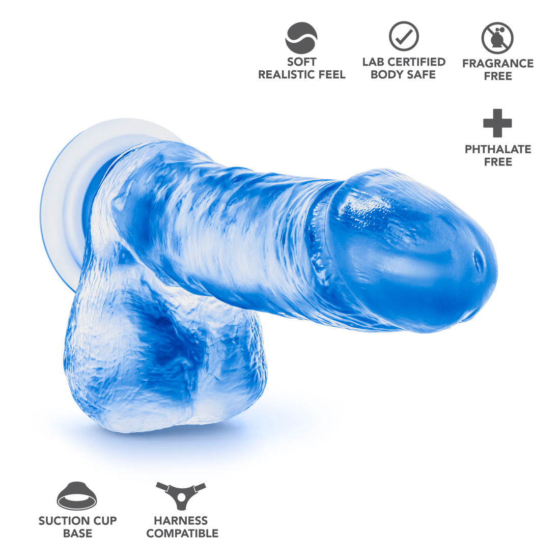 B Yours Sweet N Hard 2 (Blue) – Suction Cup Realistic Dildo 7"