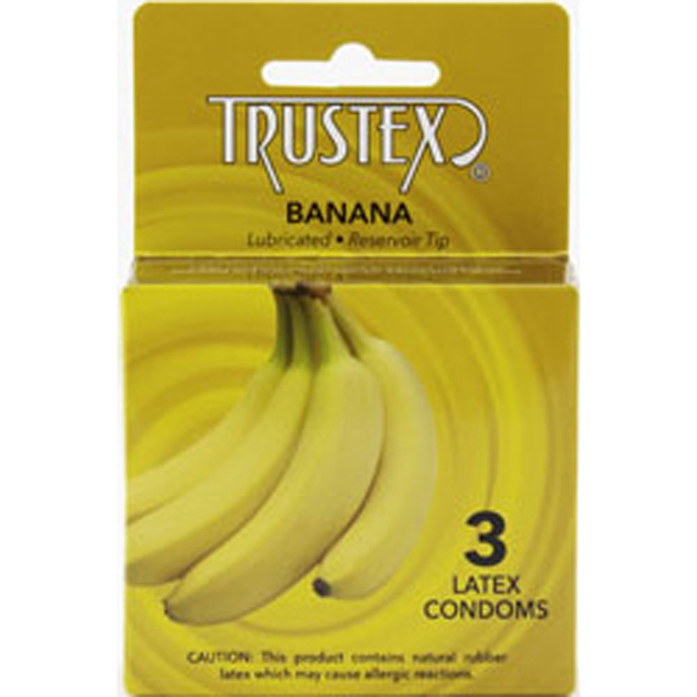 Trustex Flavored Lubricated Condoms (Banana) – 3 Pack Condoms