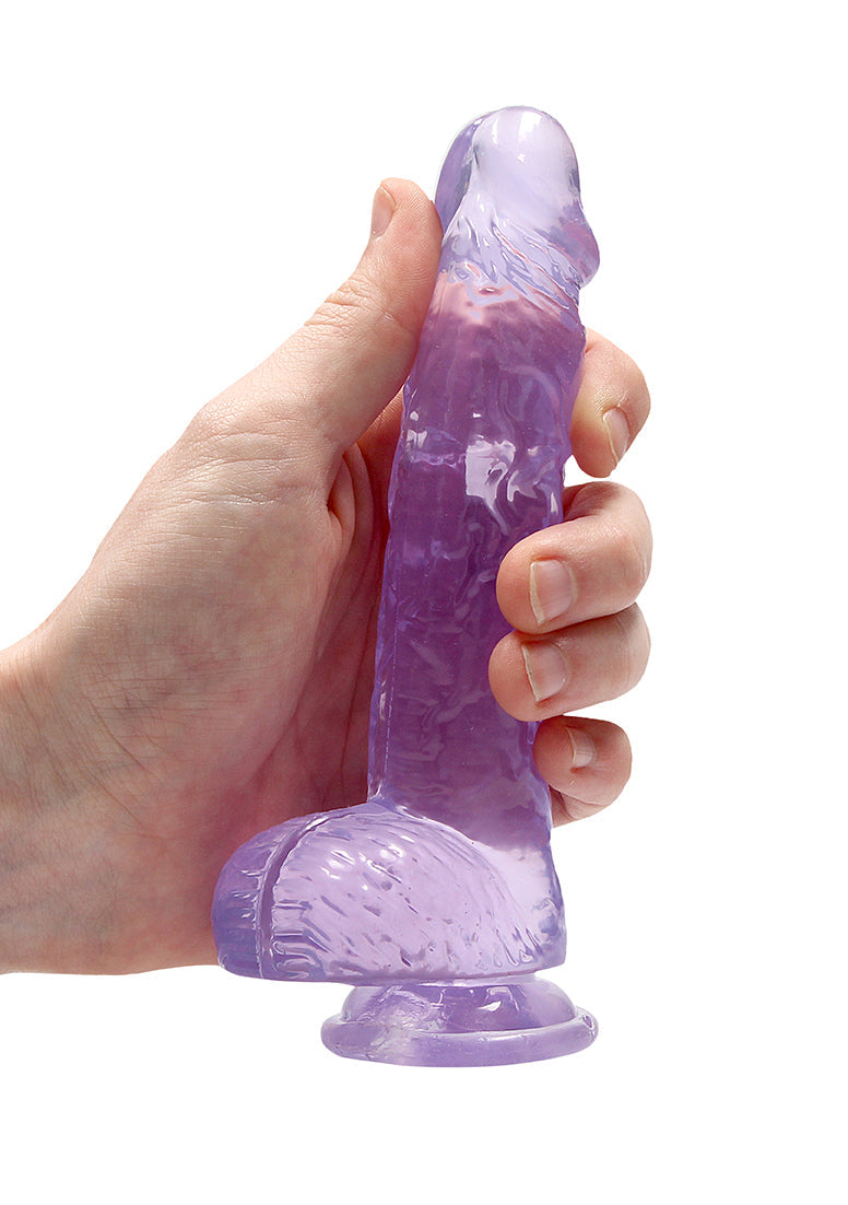 REALROCK 6'' Realistic Dildo With Balls - 15.2 cm Dong, Purple
