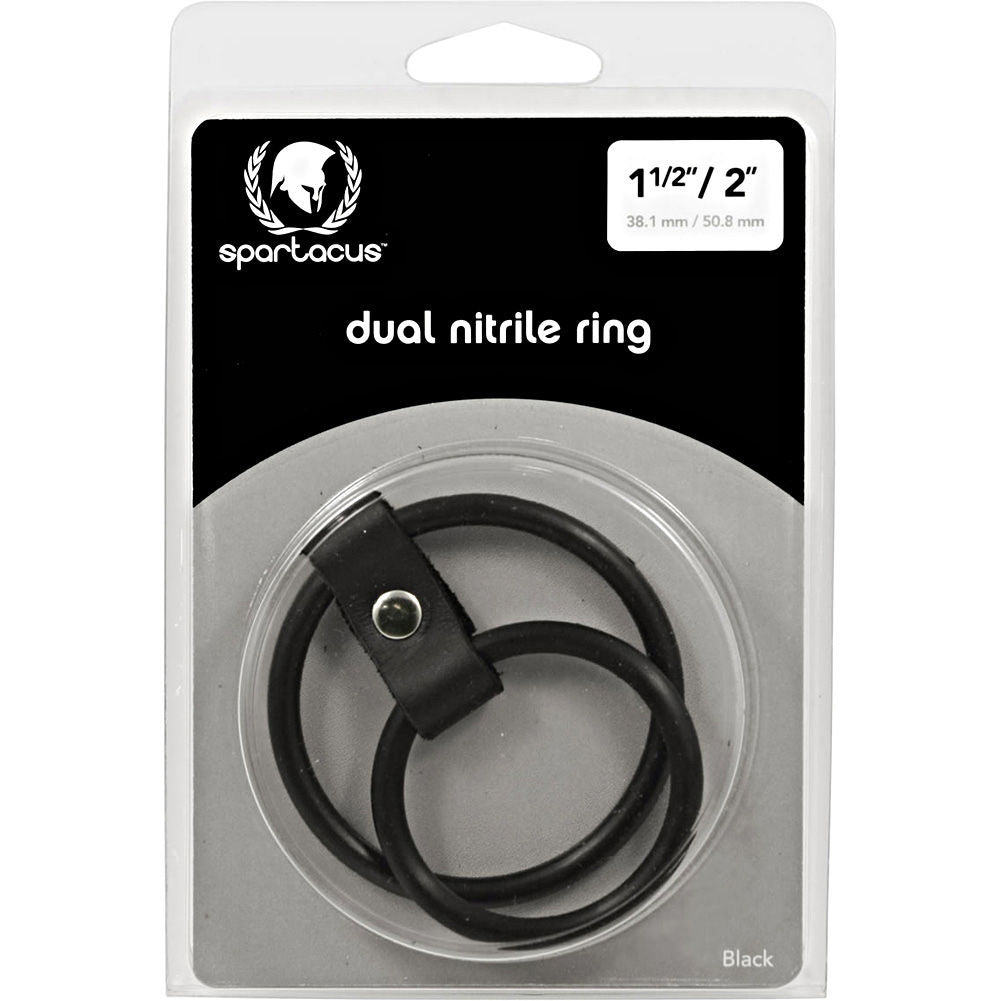 Spartacus Nitrile Dual Cock Ring (Black) – Comfortable Grip Cock Ring