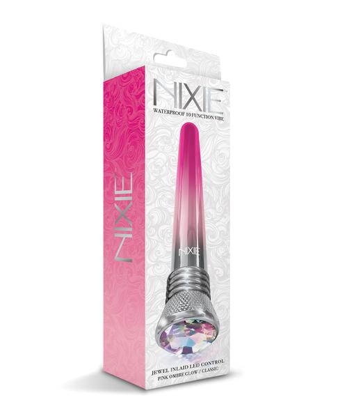 Nixie Jewel Ombre Classic Vibe Pink Glow 7 Inch Waterproof 10 Function Vibrator