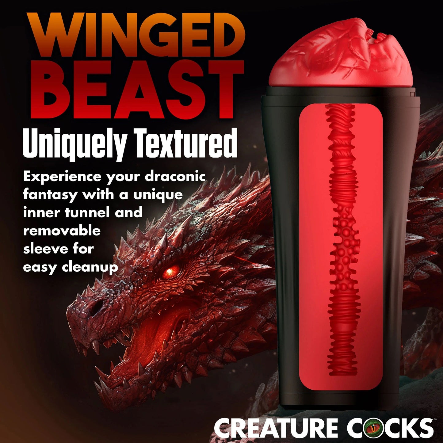 Creature Cocks Dragon Snatch (Red) – Scaly Masturbator
