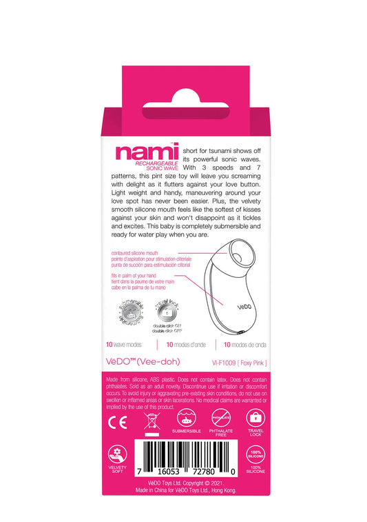 Nami Rechargeable Sonic Vibe – 3 Speeds 7 Patterns Vibrator > Sex Toys For Ladies > Clitoral Vibrators and Stimulators