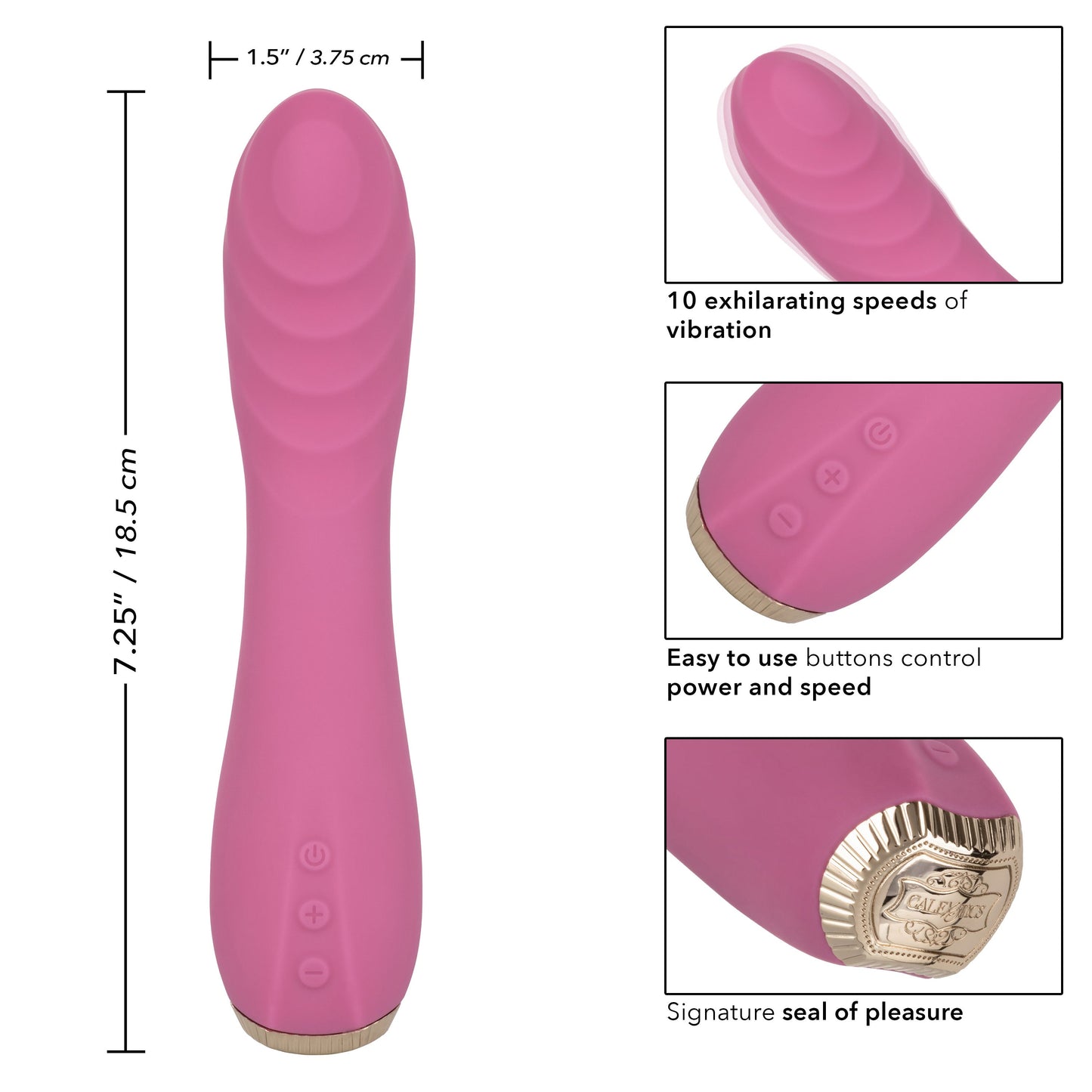 Uncorked Pinot Pink Silicone Massager with 10 Speeds and Rechargeable