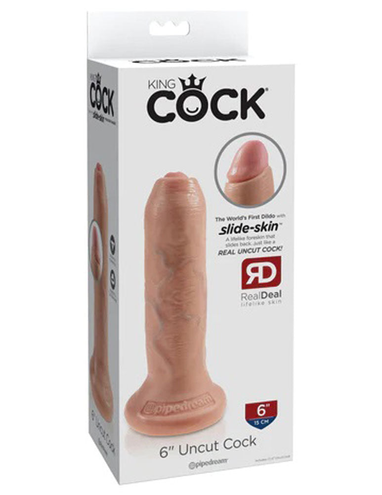 King Cock 6 Inch Uncut Realistic Dildo with Movable Foreskin