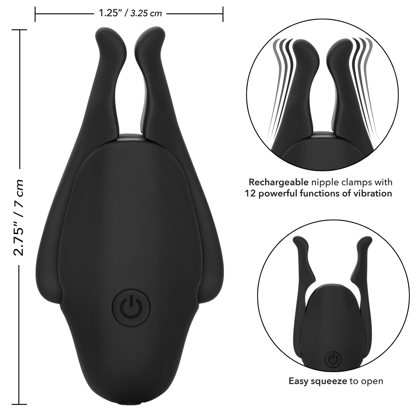 Rechargeable Nipplettes – Vibrating Adjustable Nipple Clamps