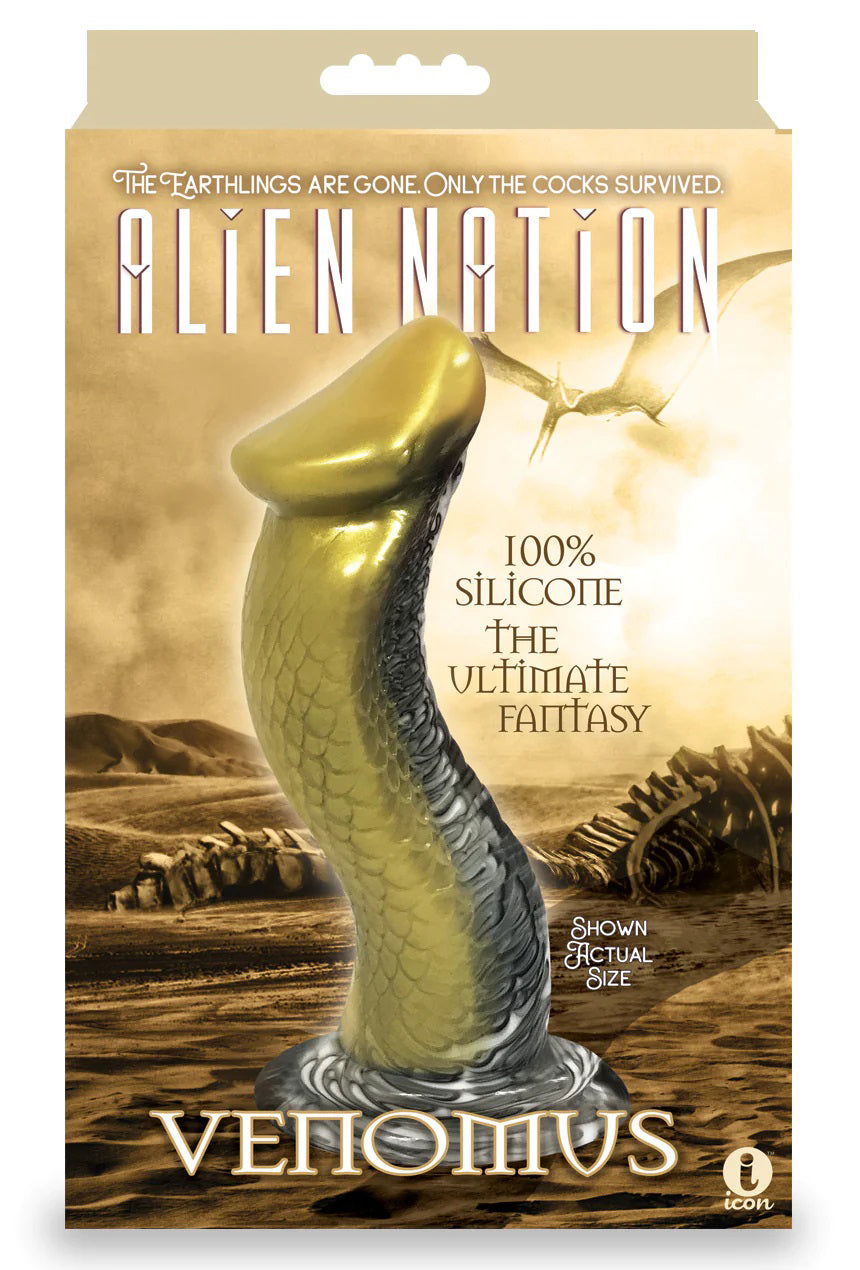 Alien Nation Venomus 8.5 Inch (Silver Gold) Fantasy Silicone Dong