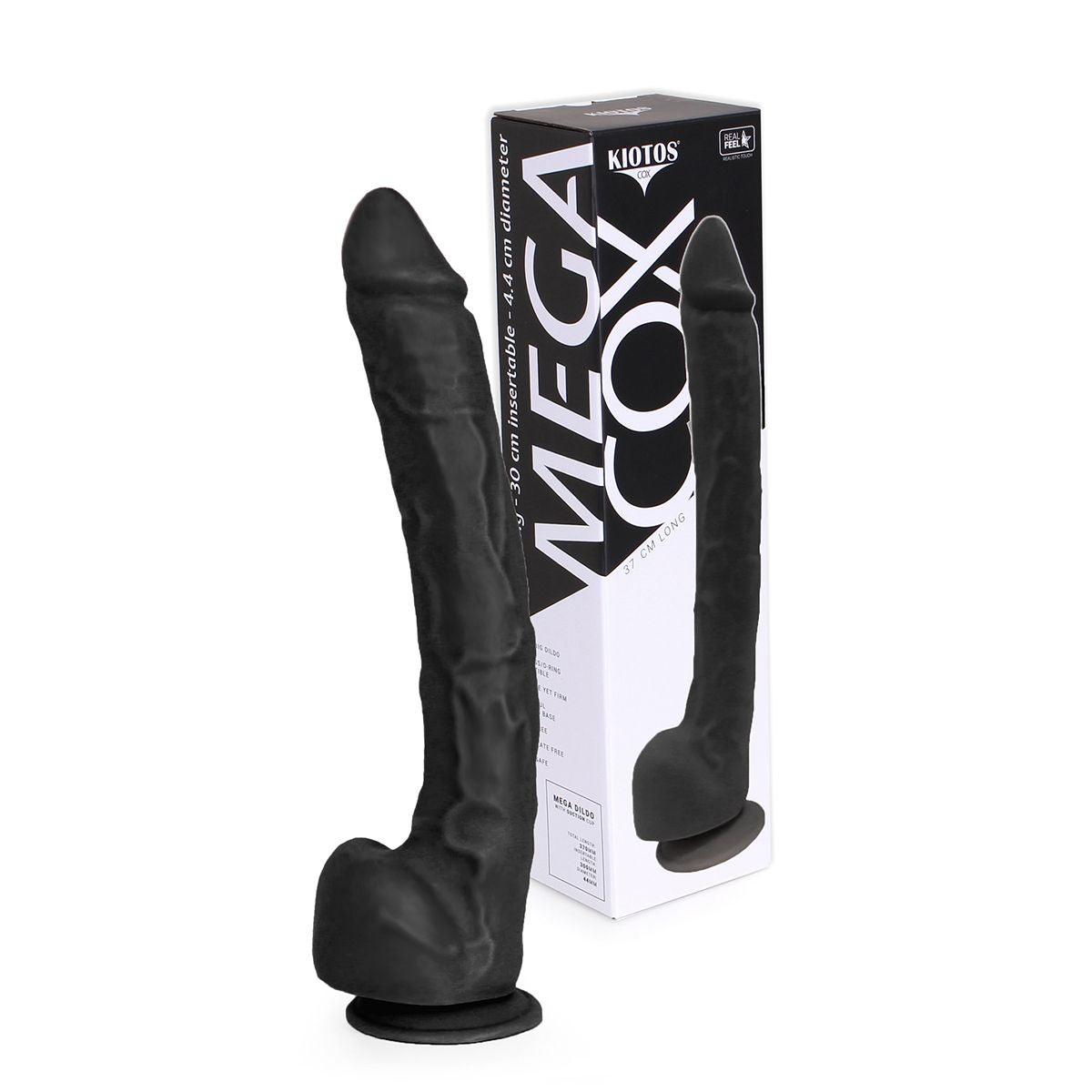 Kiotos Cox Mega Black 03 Large Suction Cup Realistic Dildo 37 cm