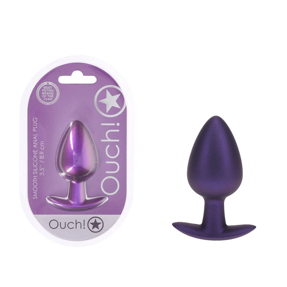 OUCH! Anal Plug - Large 8.9 cm Metallic Purple Butt Plug