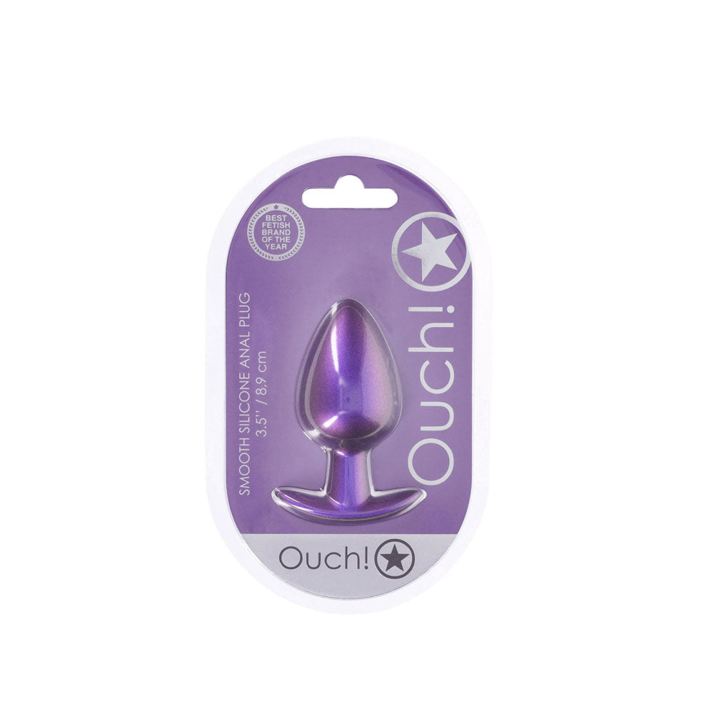 OUCH! Anal Plug - Large 8.9 cm Metallic Purple Butt Plug