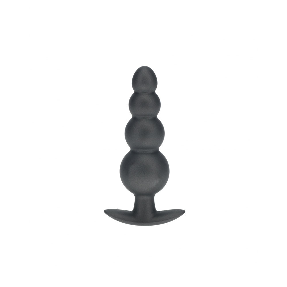 Ouch Beaded Anal Plug Gun Metal Grey 11.7 cm Silicone Butt Plug