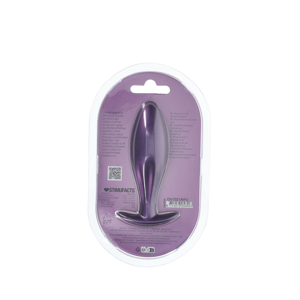 Ouch Oval Metallic – Silicone Large Butt Plug