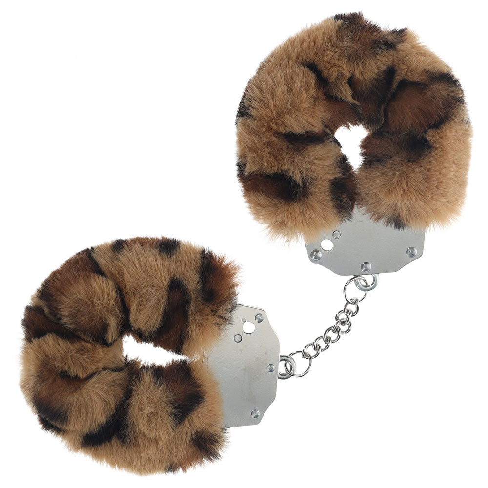 Ouch Heavy-Duty Fluffy Cuffs (Leopard) – Fluffy Handcuff Restraints