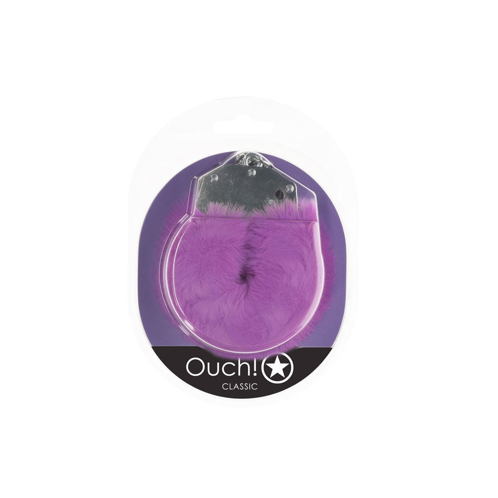 Ouch Classic Fluffy Cuffs Purple Soft Restraints