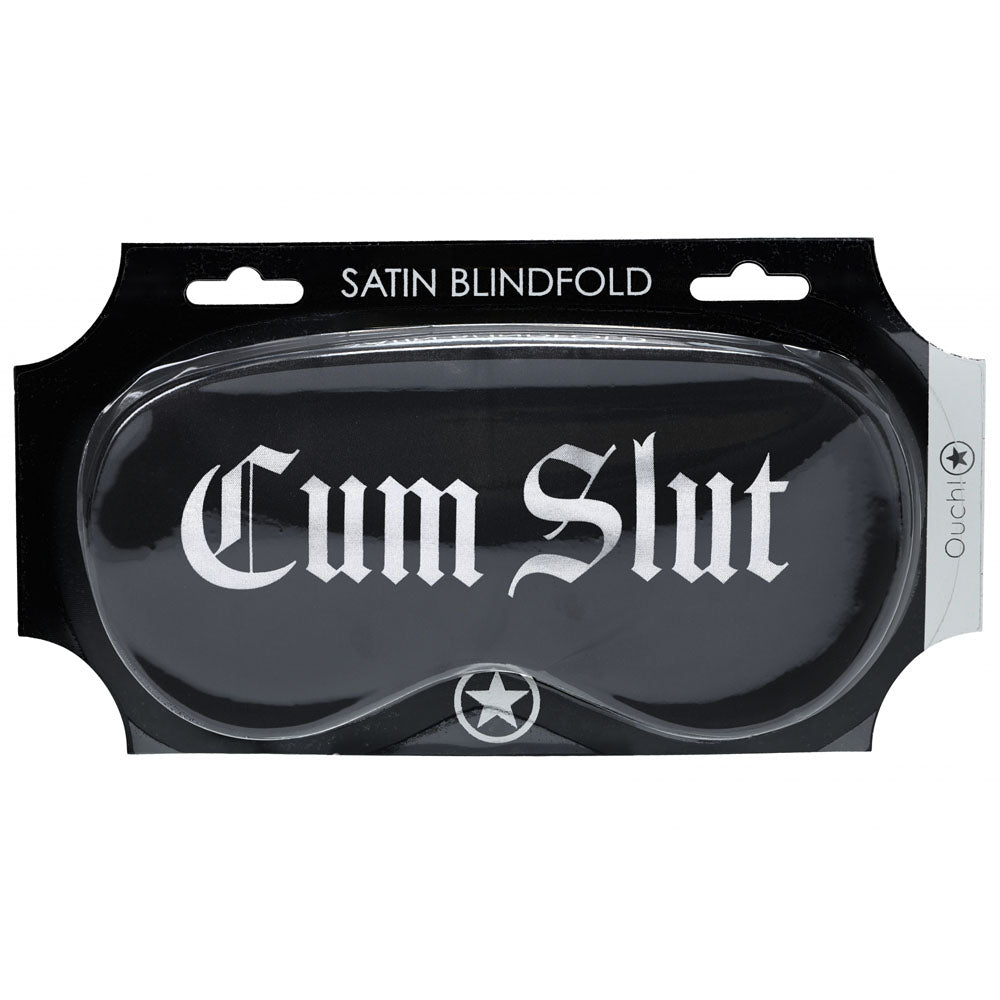 Ouch Satin Mask – "Cum Slut" Printed Luxurious Eye Mask