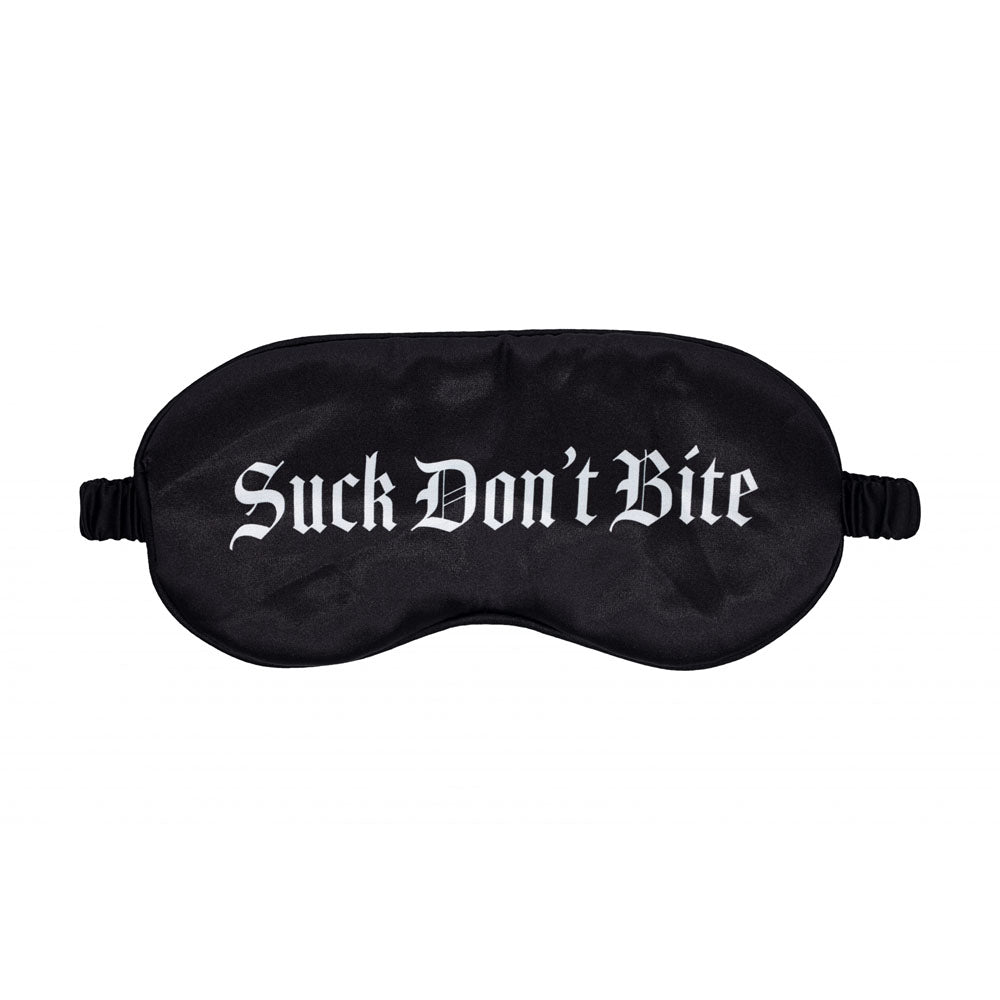 Ouch Satin Mask – "Suck Don't Bite" Printed Eye Mask
