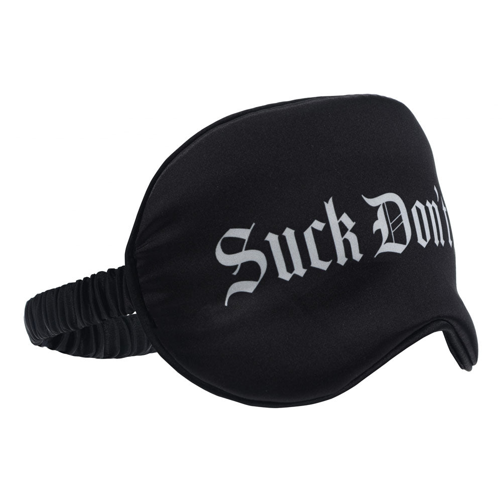 Ouch Satin Mask – "Suck Don't Bite" Printed Eye Mask