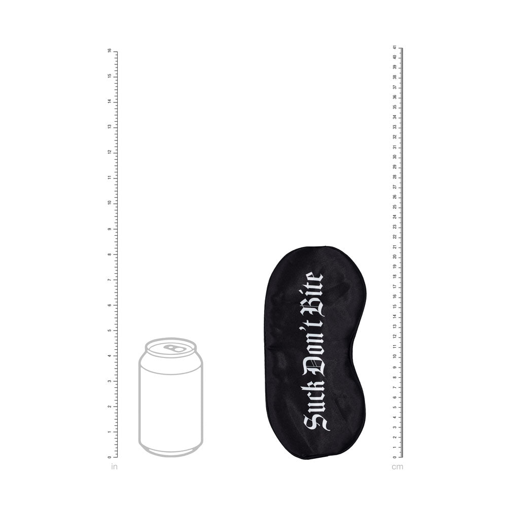 Ouch Satin Mask – "Suck Don't Bite" Printed Eye Mask