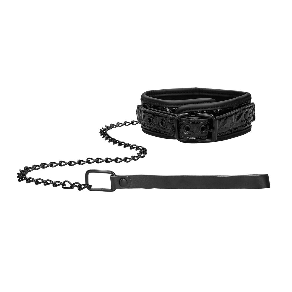 Ouch Luxury Collar With Leash – Adjustable BDSM Collar and Leash Set