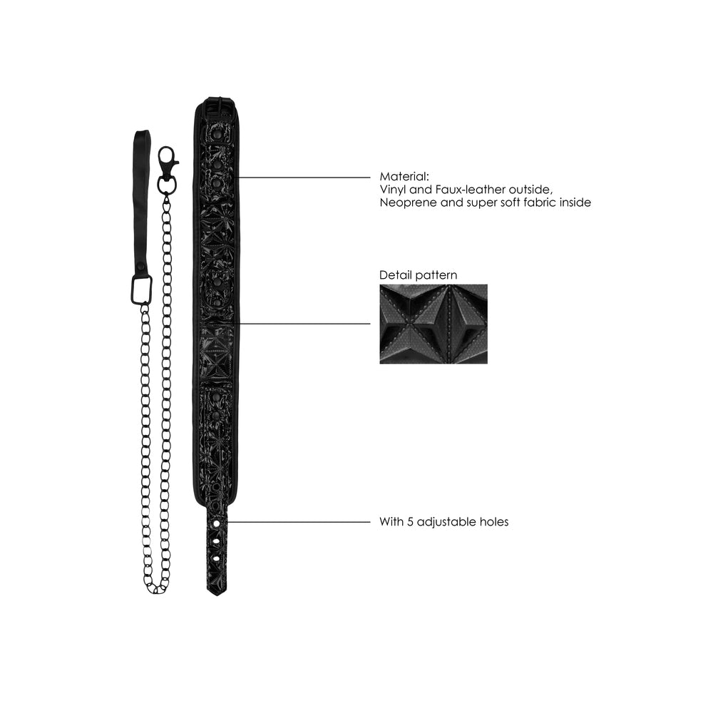 Ouch Luxury Collar With Leash – Adjustable BDSM Collar and Leash Set
