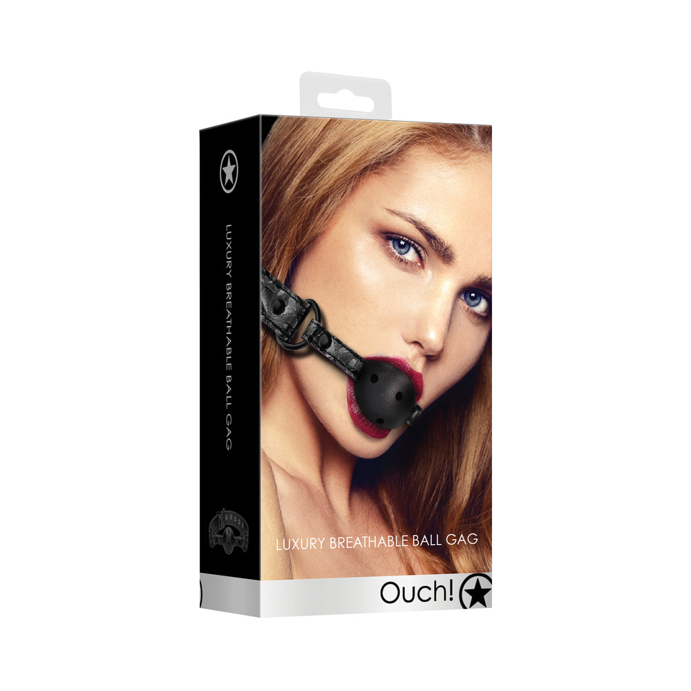 Ouch Breathable Luxury Ball Gag – Adjustable 62 cm Bondage Accessory