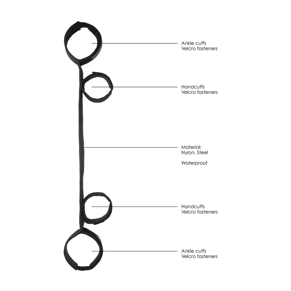Ouch Spreader Bar With Hand and Ankle Cuffs – BDSM Restraint Set