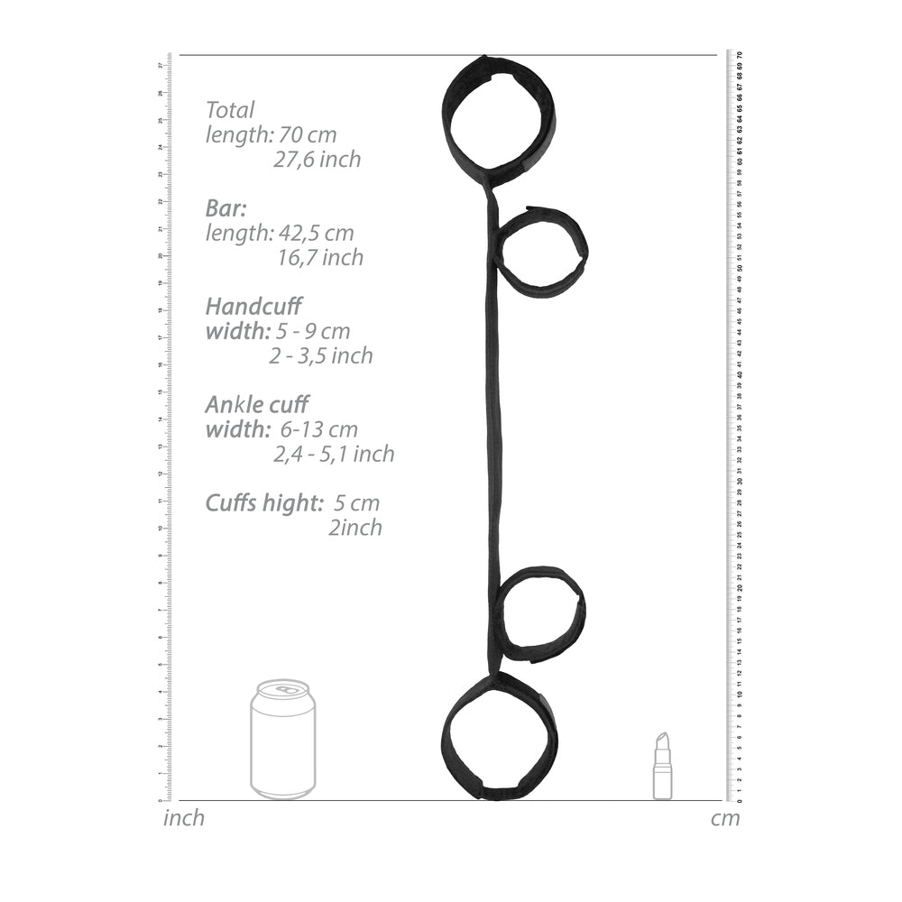 Ouch Spreader Bar With Hand and Ankle Cuffs – BDSM Restraint Set