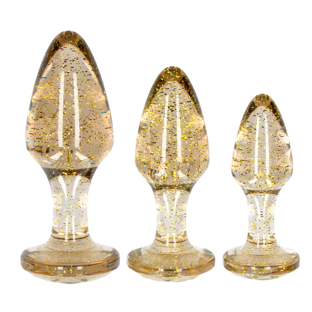 Ouch Golden Glitter Acrylic Butt Plug Set – Acrylic Butt Plugs