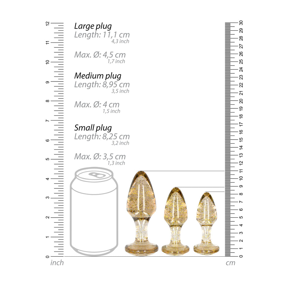 Ouch Golden Glitter Acrylic Butt Plug Set – Acrylic Butt Plugs