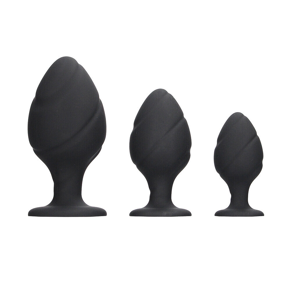 Ouch Silicone Swirled Butt Plug Set – Silicone Butt Plug Set