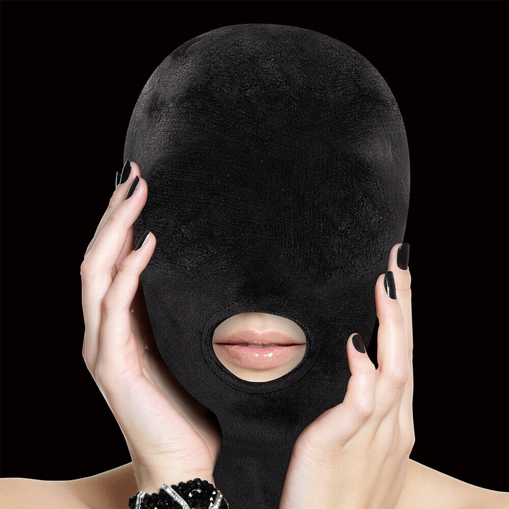 Ouch Velvet Mask With Mouth Opening – Stretchy Fetish Hood Mask