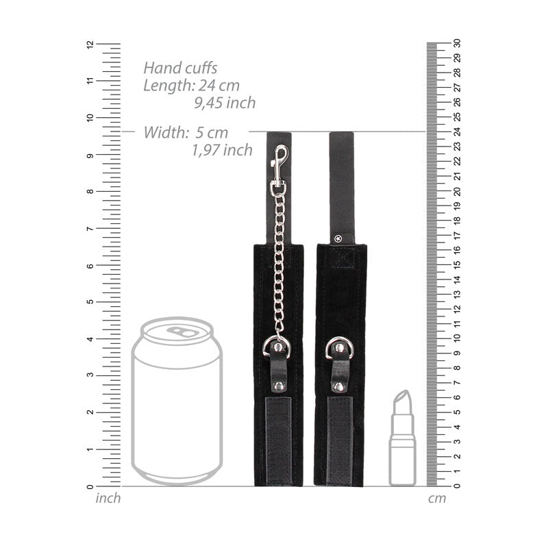 Ouch Velcro Collar With Leash And Hand Cuffs Restraints Set