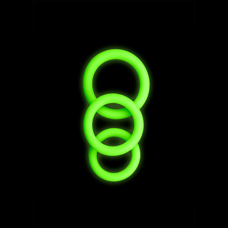 Ouch Glow in the Dark Cock Ring Set – Set of 3 Sizes Cock Rings