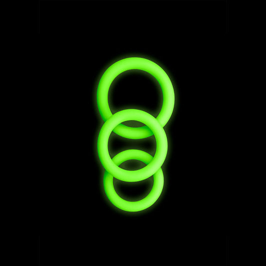 Ouch Glow in the Dark Cock Ring Set – Set of 3 Sizes Cock Rings
