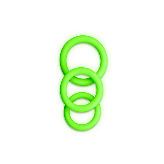 Ouch Glow in the Dark Cock Ring Set – Set of 3 Sizes Cock Rings