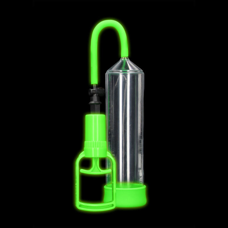 Ouch Glow In The Dark Comfort Beginner Pump Clear 9" insertable