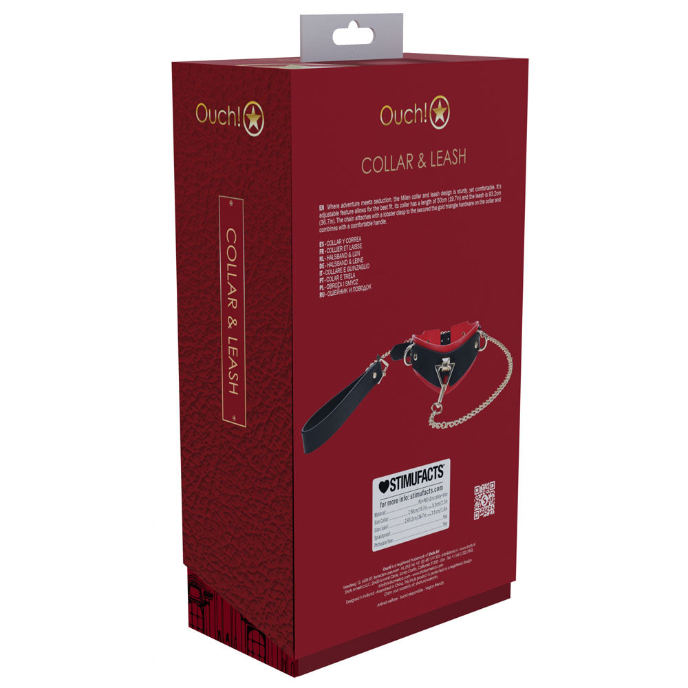 Ouch Milan Collection Collar with Leash