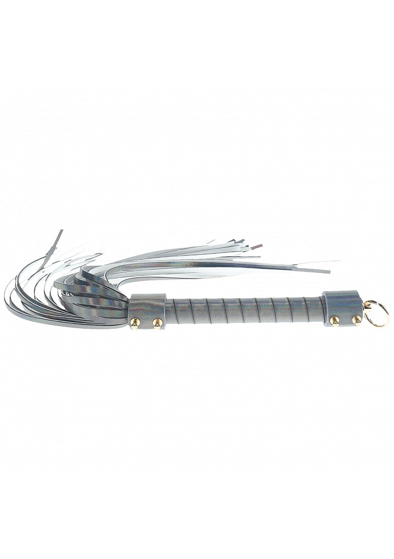 Ouch Paris Collection Flogger With Iridescent PU Leather Handle and Whip Strips