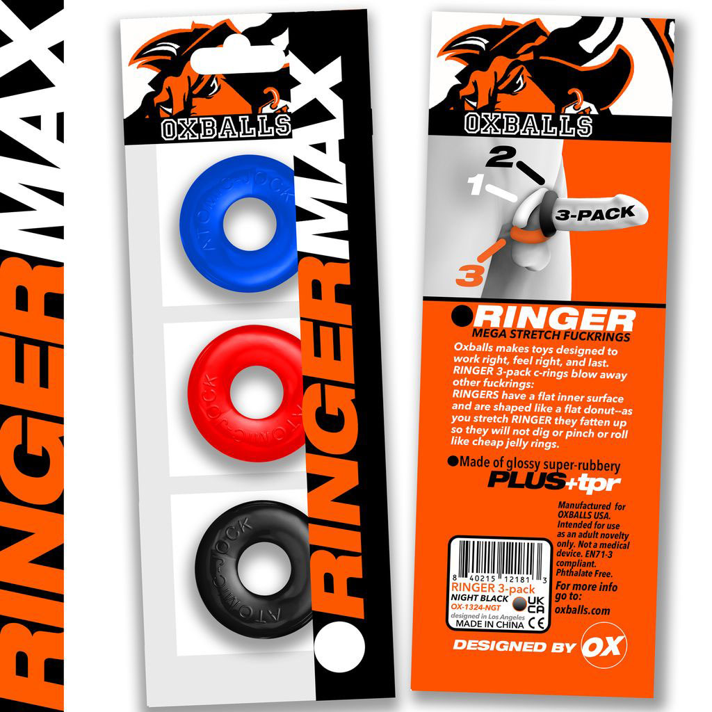 Ringer Max Three Piece Multi Colour Cockring Set