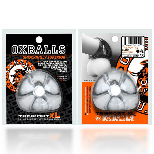 OXBALLS TRI-SPORT XL Thicker 3-Ring Cocksling Clear – Enhanced Support and Bulge Enhancement > Cock Ring > Sling
