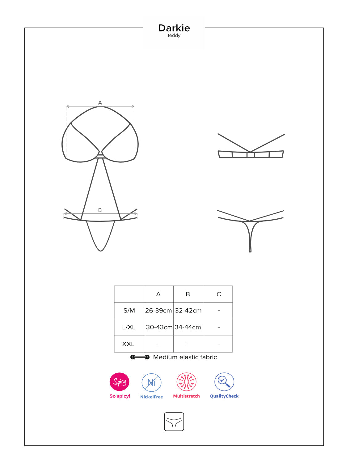 Obsessive Darkie Crotchless Teddy Lingerie Bodysuit